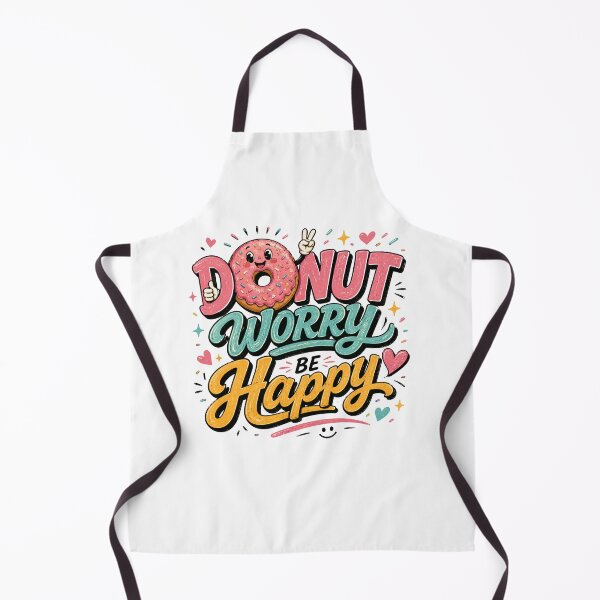Item preview, Donut Worry Be Happy Typography Cute Food Pun Design designed and sold by ILYASSE1.
