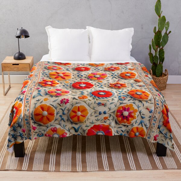 Item preview, Kermina Suzani Uzbekistan Embroidery designed and sold by Vicky Brago-Mitchell®.
