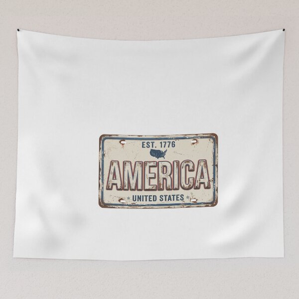 Item preview, Vintage America License Plate Patriotic EST 1776 designed and sold by Paper Drip.