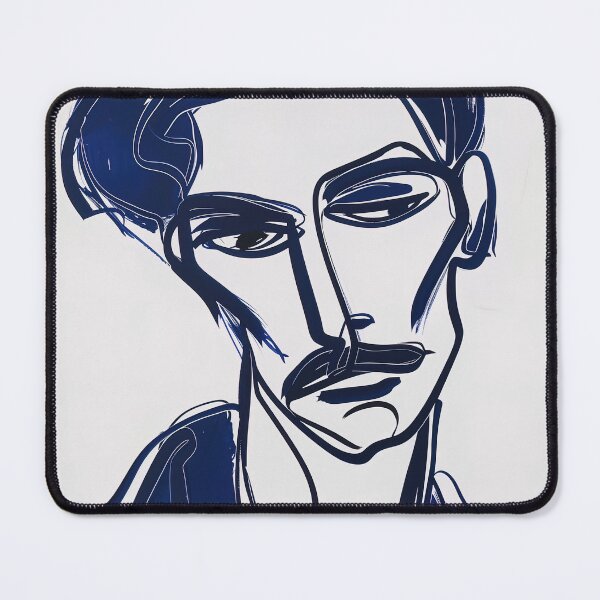 Item preview, British man, portrait - Blue Abstract Art designed and sold by shadow-bloom.