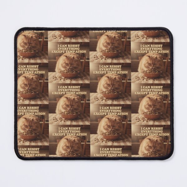Item preview, Oscar Wilde Cat Illustration, Funny Fat Cat Eating Food, “I Can Resist Anything Except Temptation” Quote Art, Literary Humor Gift, Aesthetic Classic Style Cat Print designed and sold by Donsean22.