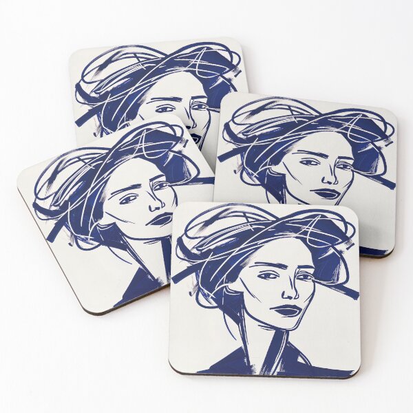 Item preview, British woman - Blue Abstract Art designed and sold by shadow-bloom.