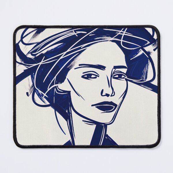 Item preview, British woman - Blue Abstract Art designed and sold by shadow-bloom.