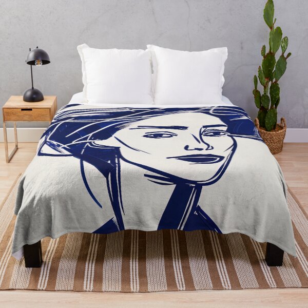 Item preview, British woman - Blue Abstract Art designed and sold by shadow-bloom.