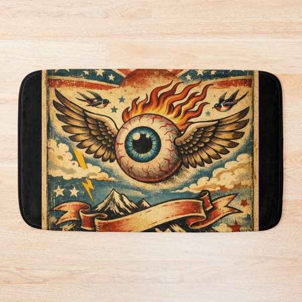 Item preview, Traditional Tattoo Flying Eye and Sunburst designed and sold by Dragonmotor Media.