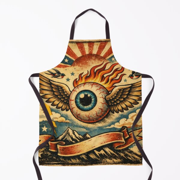 Item preview, Traditional Tattoo Flying Eye and Sunburst designed and sold by Dragonmotor Media.