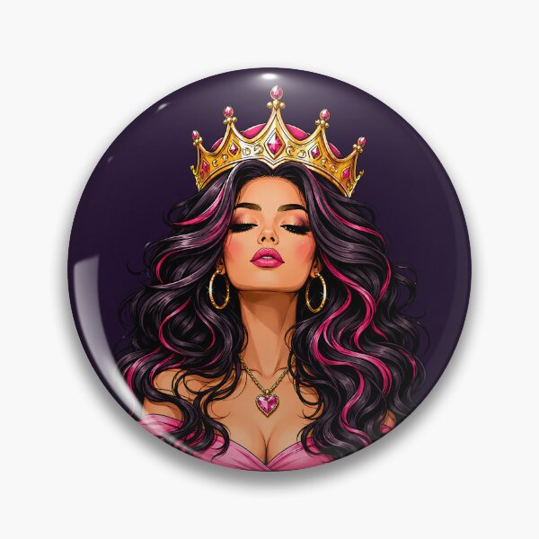 Item preview, Queen Energy Glamour Portrait – Pink Crown Goddess, Luxury Feminine Power Art designed and sold by Jankes88.
