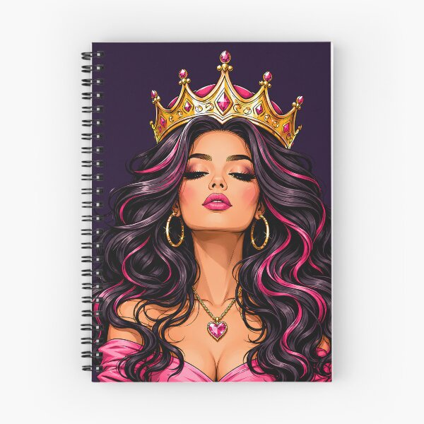Item preview, Queen Energy Glamour Portrait – Pink Crown Goddess, Luxury Feminine Power Art designed and sold by Jankes88.
