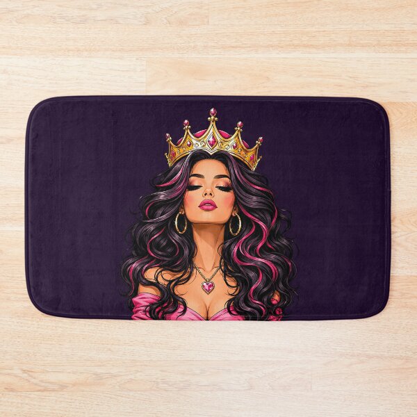 Item preview, Queen Energy Glamour Portrait – Pink Crown Goddess, Luxury Feminine Power Art designed and sold by Jankes88.