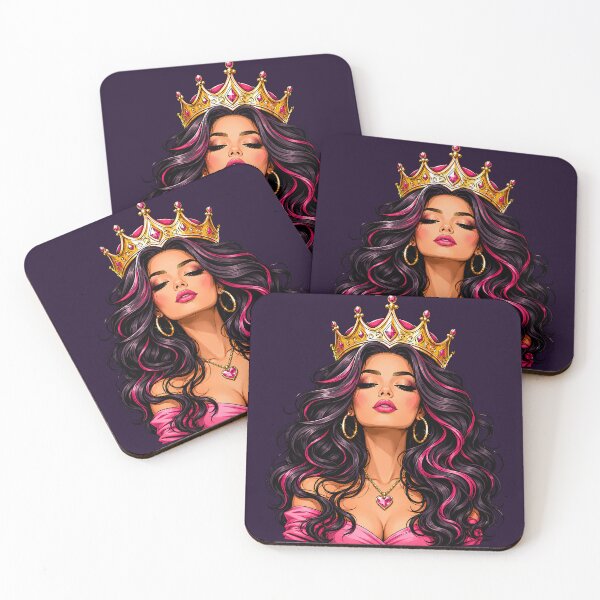 Item preview, Queen Energy Glamour Portrait – Pink Crown Goddess, Luxury Feminine Power Art designed and sold by Jankes88.