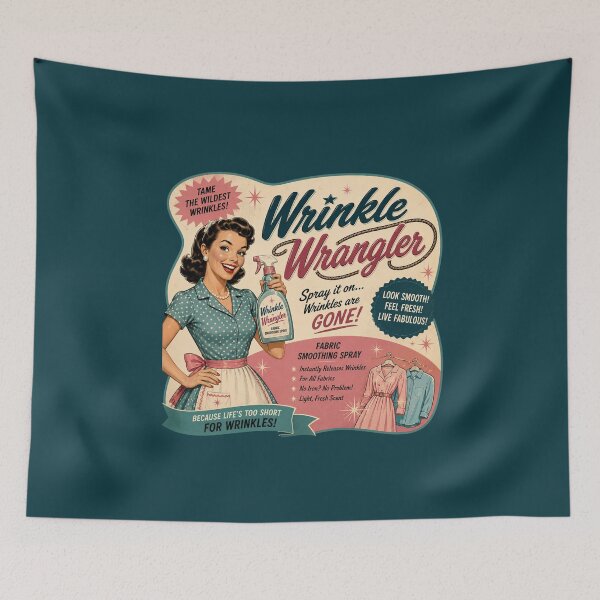 Item preview, Vintage (and fictitous) Cleaning Product: Wrinkle Wrangler designed and sold by Rue Market.