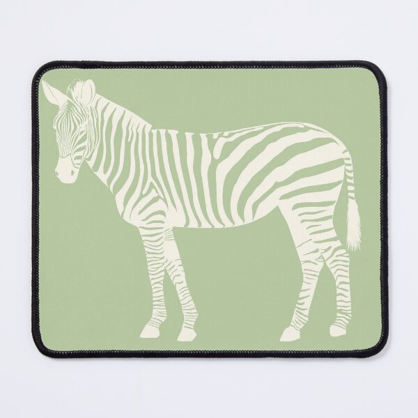 Item preview, Cream Monochrome Zebra on Sage Green Scandinavian Style Animal Illustration designed and sold by Nasdigitalart.