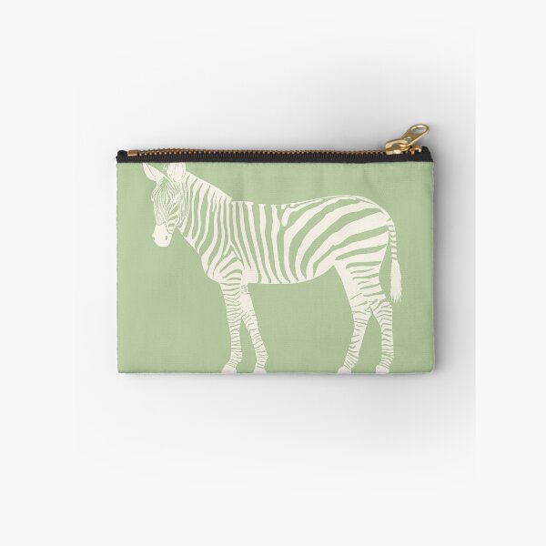 Item preview, Cream Monochrome Zebra on Sage Green Scandinavian Style Animal Illustration designed and sold by Nasdigitalart.