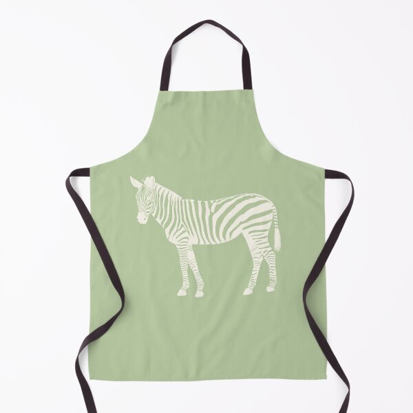 Item preview, Cream Monochrome Zebra on Sage Green Scandinavian Style Animal Illustration designed and sold by Nasdigitalart.