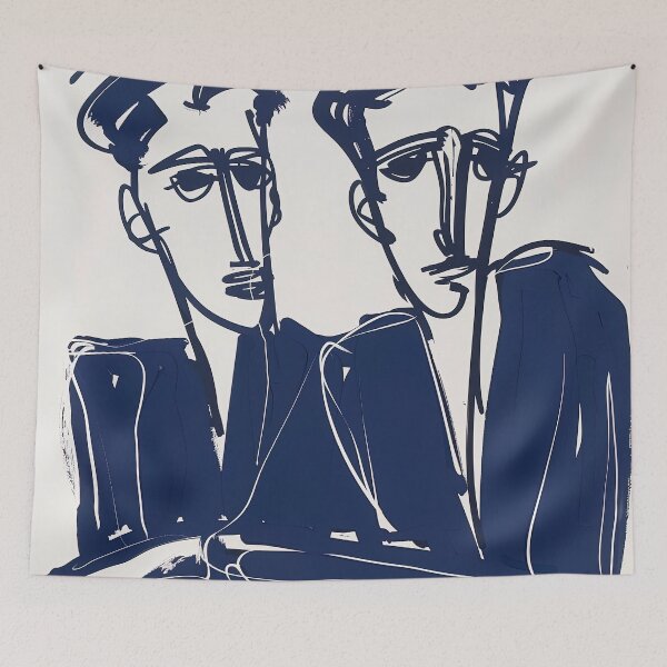 Item preview, Brothers - Blue Abstract Art designed and sold by shadow-bloom.
