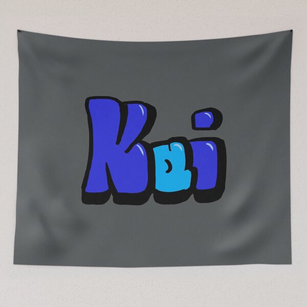 Item preview, Kai Name Art Cool Typography Blue Graffiti Bubble Letters designed and sold by Artonmytee.