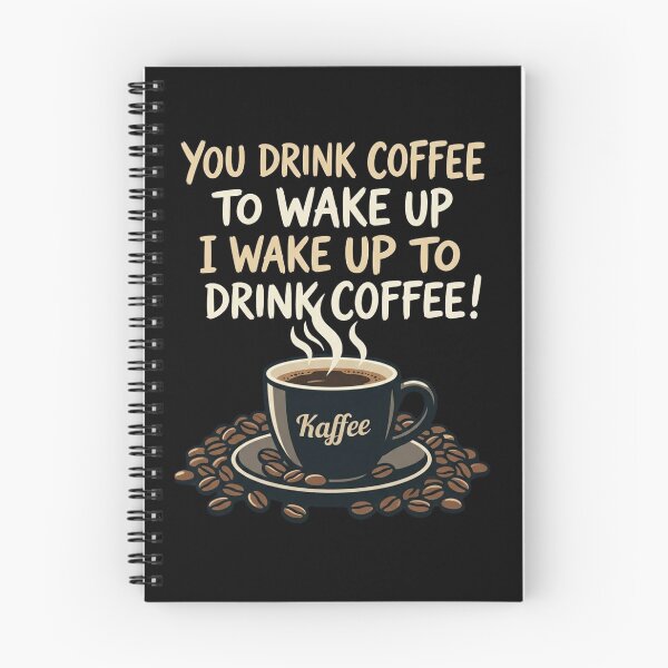 Artikelvorschau, Ich wache auf, um Kaffee zu trinken – ein lustiger Koffeinliebhaber entworfen und verkauft von Flirt-Teez.