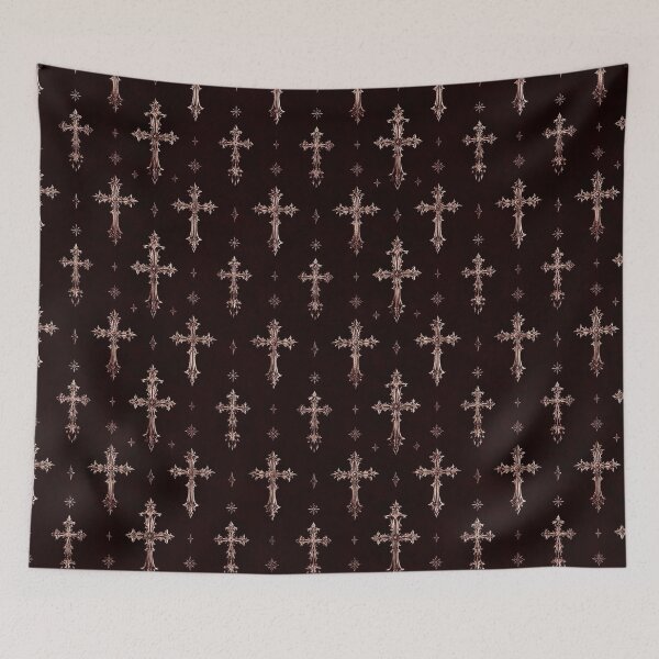 Item preview, Baroque Gothic Cross Pattern in Noir Crimson⁠ designed and sold by cabuks.