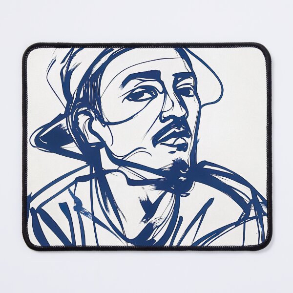 Item preview, Bruneian man, portrait - Blue Abstract Art designed and sold by shadow-bloom.