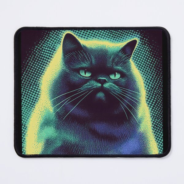 Item preview, Neon Glow Pop Art Boss Cat designed and sold by ClubVacay.