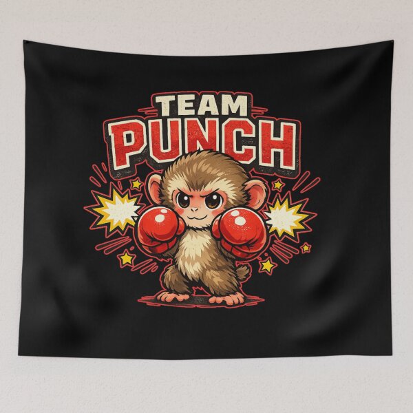 Item preview, Team Punch Baby Monkey Boxer – Cute Japanese Macaque Meme designed and sold by HiPatti.