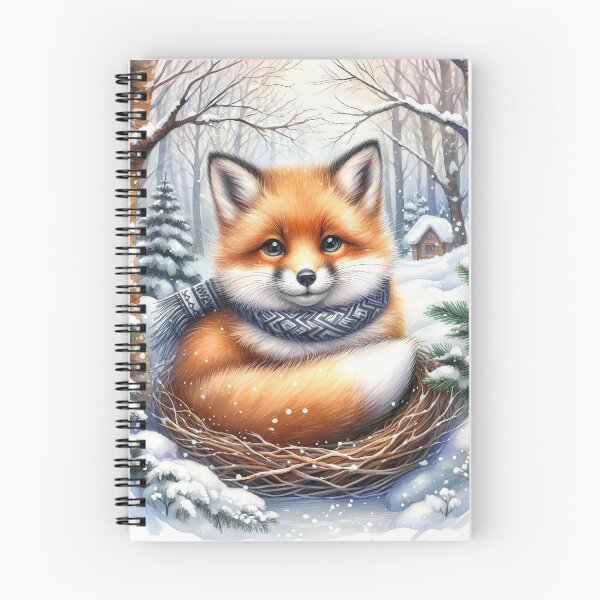 Item preview, Cute Kit Fox in Winter Scarf designed and sold by SalonOfArt.