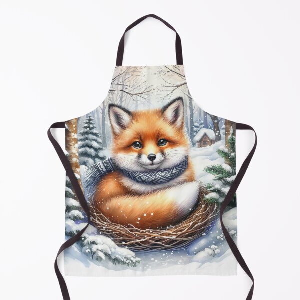 Item preview, Cute Kit Fox in Winter Scarf designed and sold by SalonOfArt.