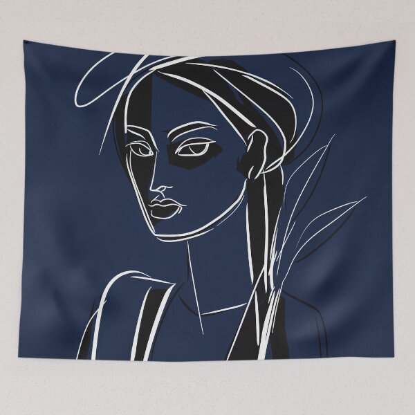 Item preview, Bruneian woman - Blue Abstract Art designed and sold by shadow-bloom.