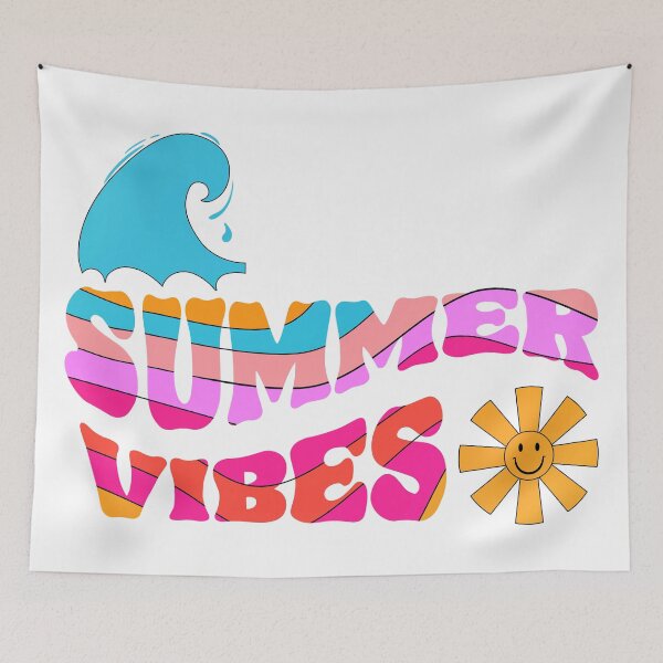 Item preview, 'Summer Vibes' Colorful Saying With Sunshine Smiley Face designed and sold by DEC02.