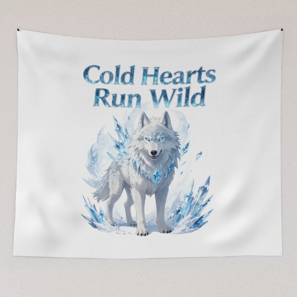 Item preview, Cold Hearts Run Wild Wolf Fantasy Graphic Shirt designed and sold by GoldenPaw Society.