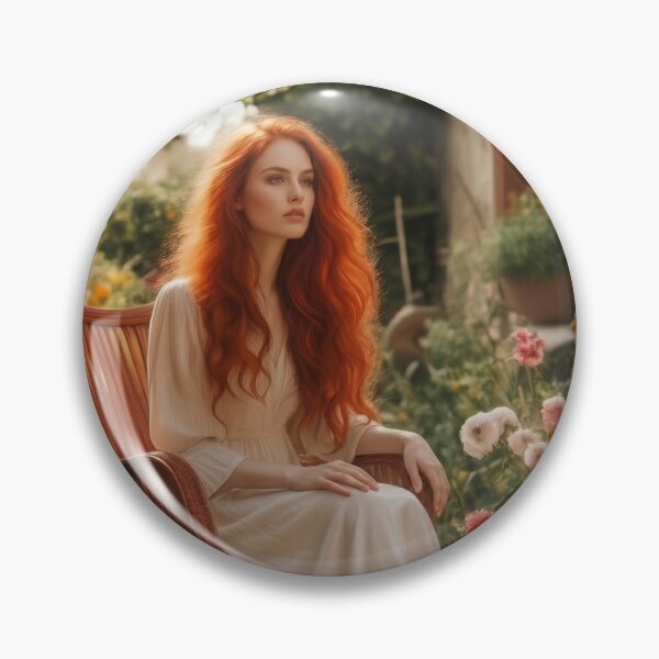 Item preview, Summer Solitude – Redhair Girl in a Blooming Garden designed and sold by UmSkelig834.