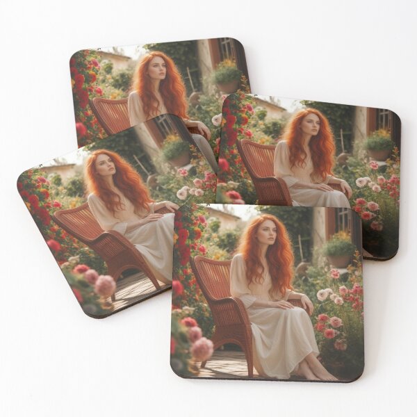 Item preview, Summer Solitude – Redhair Girl in a Blooming Garden designed and sold by UmSkelig834.
