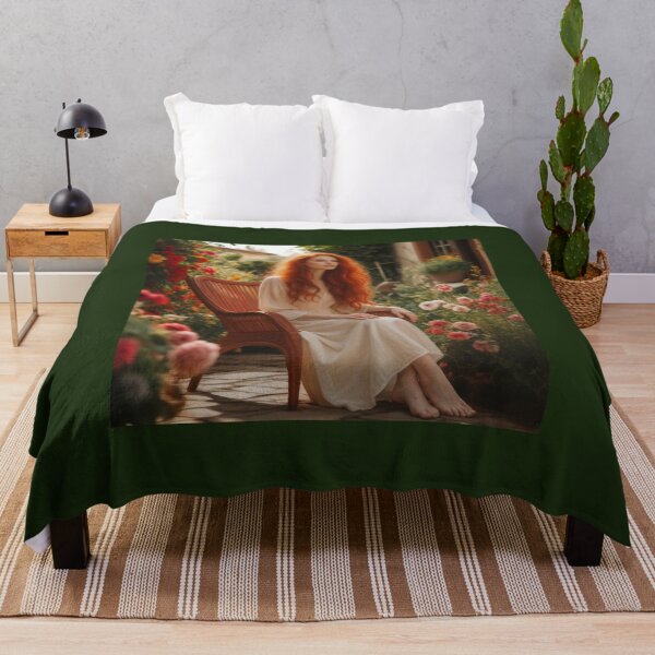 Item preview, Summer Solitude – Redhair Girl in a Blooming Garden designed and sold by UmSkelig834.