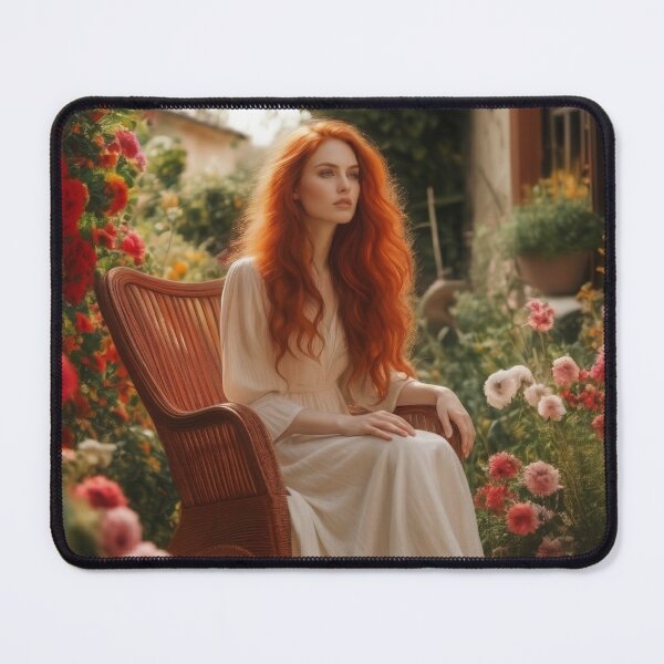 Item preview, Summer Solitude – Redhair Girl in a Blooming Garden designed and sold by UmSkelig834.