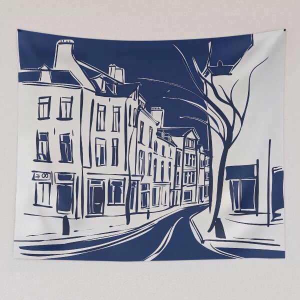 Item preview, Brussels, Belgium - Blue Abstract Art designed and sold by shadow-bloom.