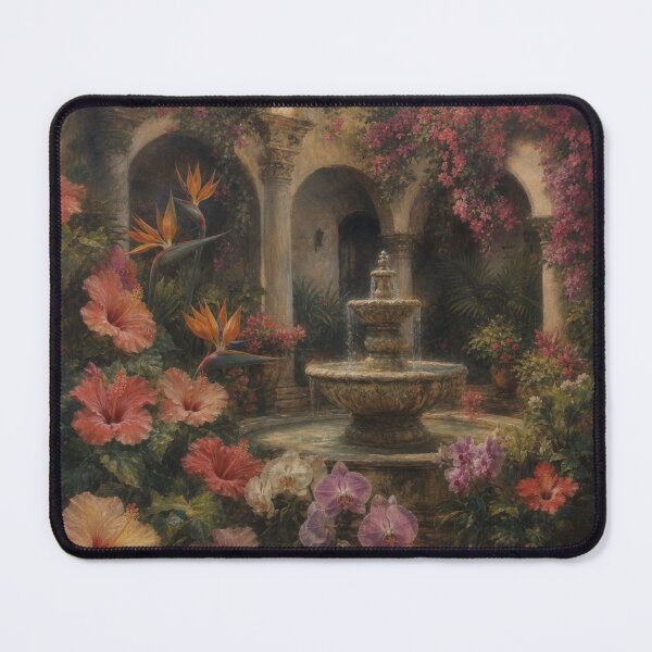 Item preview, Lush Courtyard with Blooming Flowers designed and sold by BrickByDream.