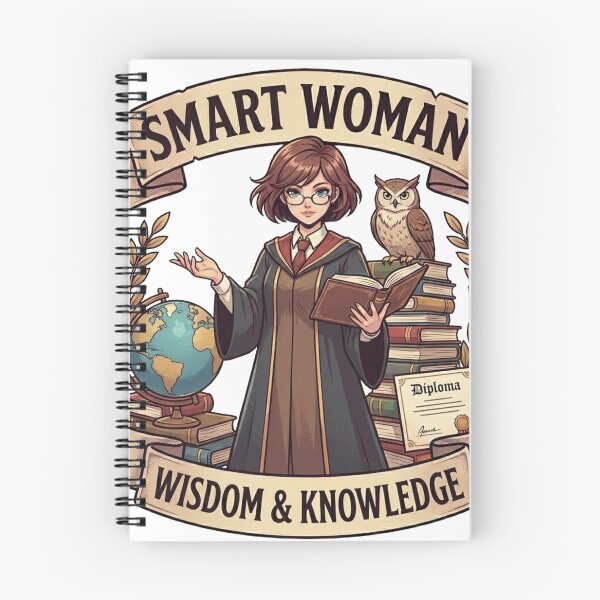 Aperçu de l'œuvre Femme intelligente, sagesse et connaissance, style rétro anime créée et vendue par JonelleTshirts.