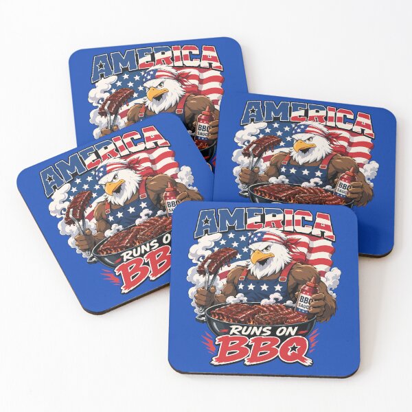 Item preview, America Runs On BBQ designed and sold by GhoulishGraphX.