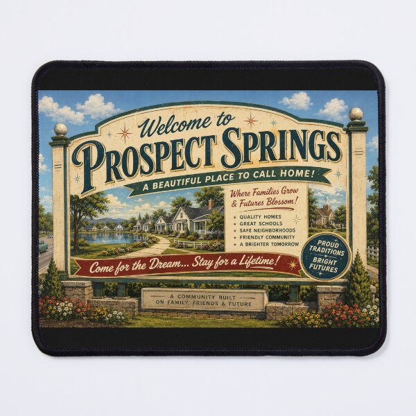 Item preview, Welcome to Prospect Springs vintage community sign designed and sold by Rue Market.