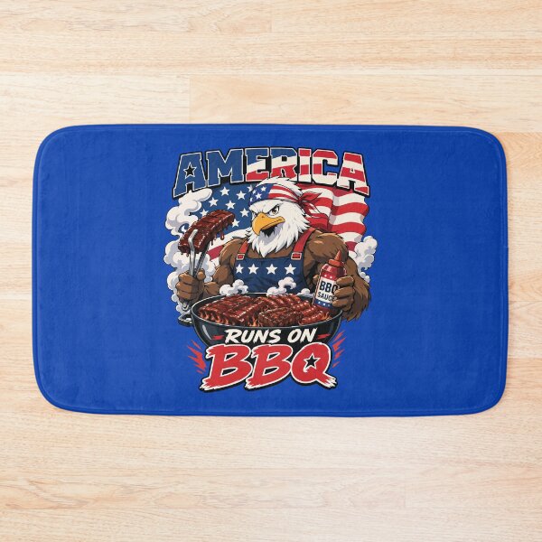 Item preview, America Runs On BBQ designed and sold by GhoulishGraphX.