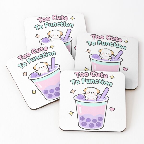 Item preview, Too Cute To Function Kawaii Boba Puppy Shirt designed and sold by GoldenPaw Society.