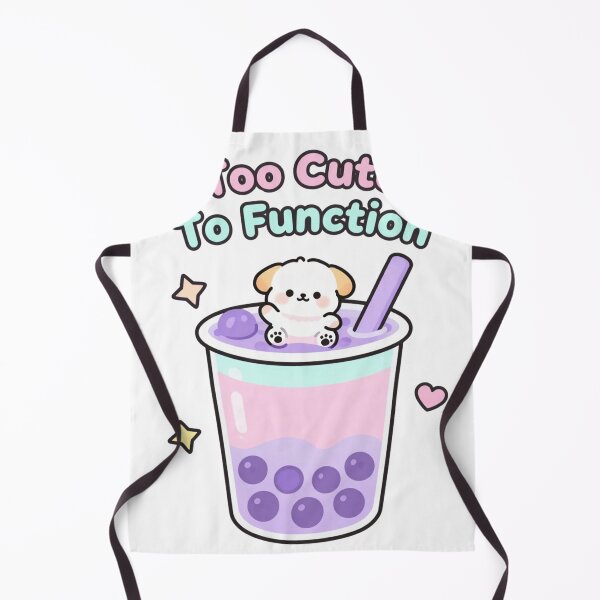Item preview, Too Cute To Function Kawaii Boba Puppy Shirt designed and sold by GoldenPaw Society.