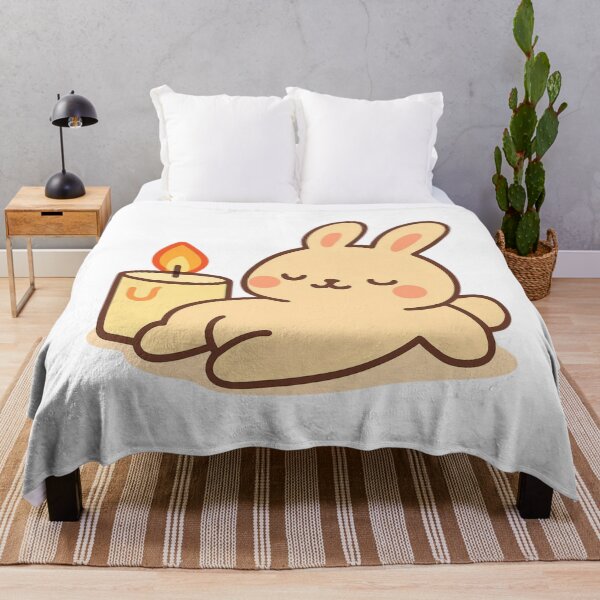 Item preview, Cozy Candle Bunny - Relaxing Kawaii Sticker designed and sold by foryouandyours.