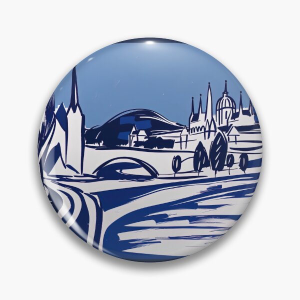 Item preview, Budapest, Hungary - Blue Abstract Art designed and sold by shadow-bloom.