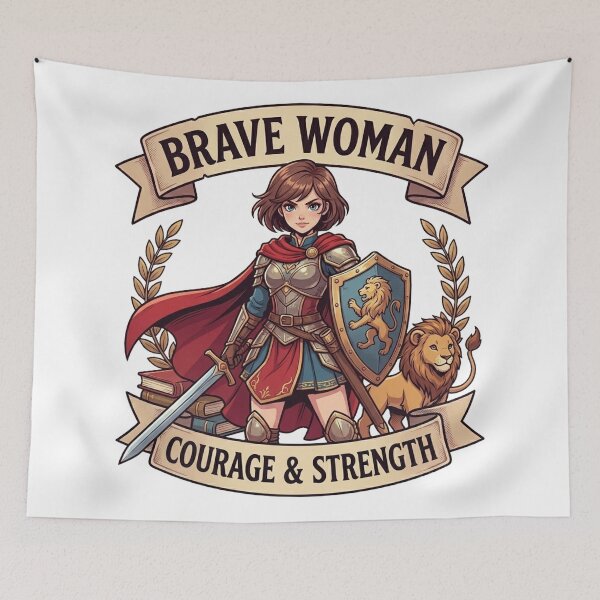 Item preview, Brave Woman Courage and Warrior Strength Anime designed and sold by JonelleTshirts.