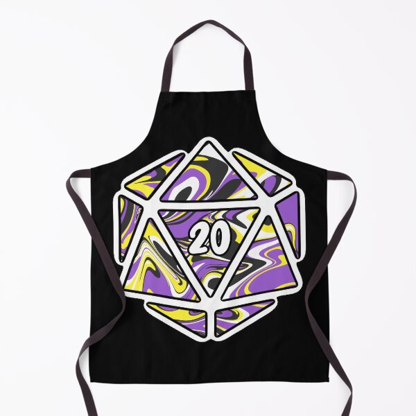 Item preview, nonbinary flag d20 designed and sold by lilypadblue.