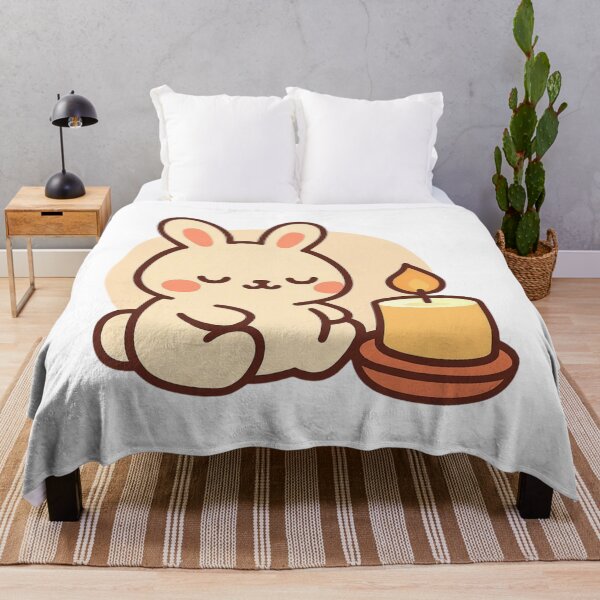 Item preview, Cozy Candle Bunny - Relaxing Kawaii Sticker designed and sold by foryouandyours.