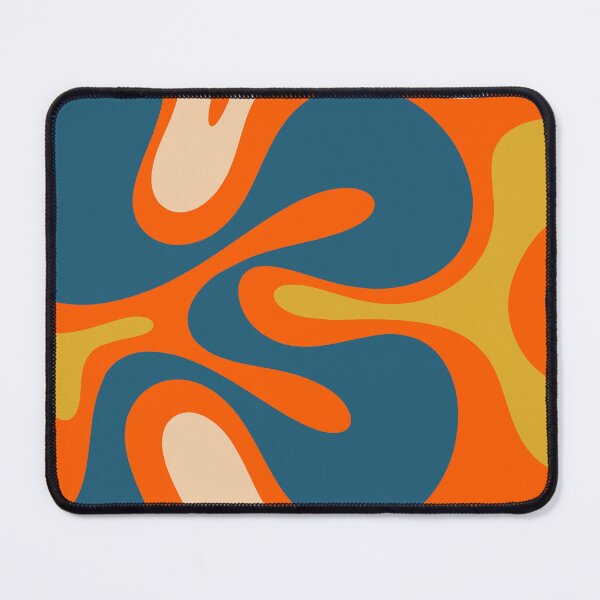 Item preview, Retro Modern Abstract Smooth Contours Pattern Orange Blue Mustard designed and sold by kierkegaard.