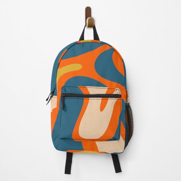 Item preview, Retro Modern Abstract Smooth Contours Pattern Orange Blue Mustard designed and sold by kierkegaard.
