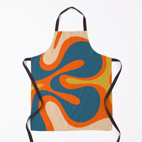 Item preview, Retro Modern Abstract Smooth Contours Pattern Orange Blue Mustard designed and sold by kierkegaard.